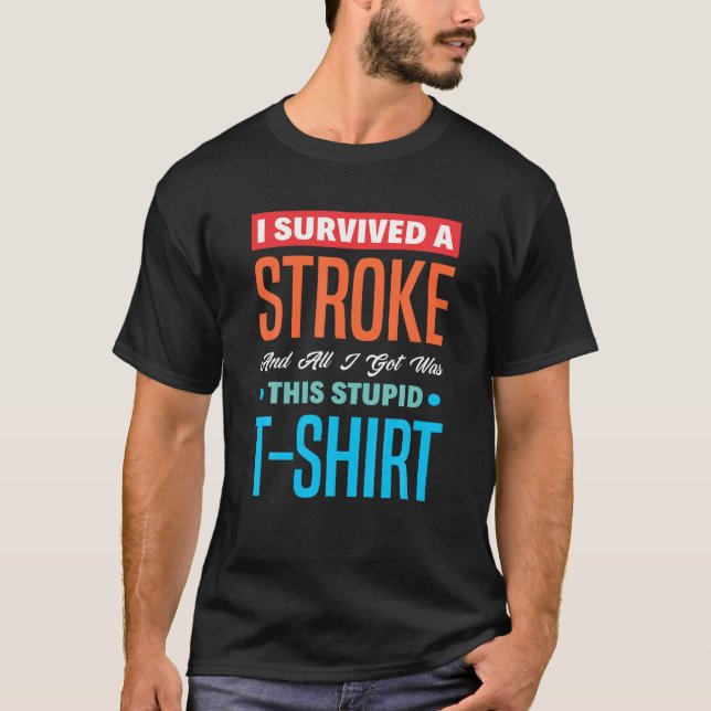 Retro Stroke Survivor Stroke Awareness T Shirt (Front)