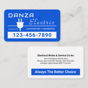 Retro Stunning Blue Plug Line Business Card