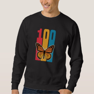 Retro Style 100 Year Monarch Butterfly Lover Birth Sweatshirt