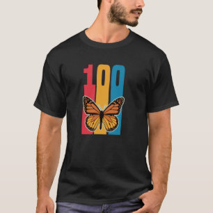 Retro Style 100 Year Monarch Butterfly Lover Birth T-Shirt