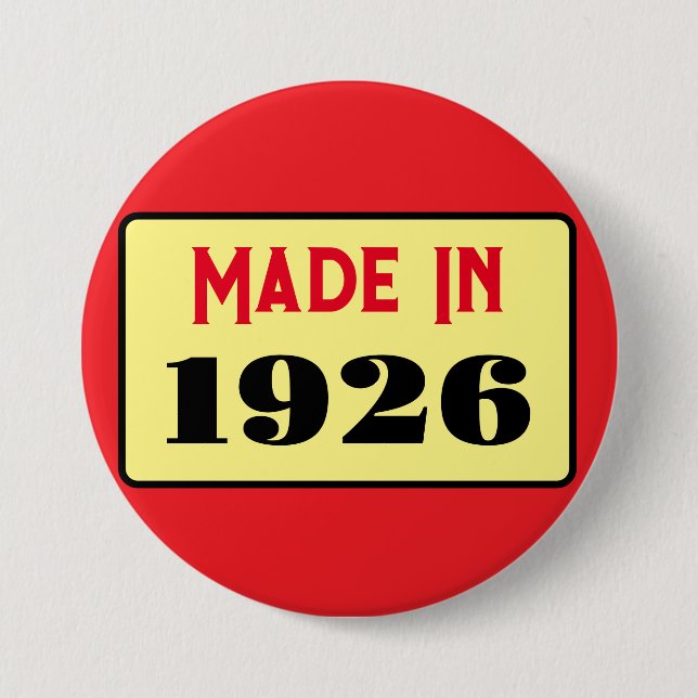 Retro style 100th birthday badge 1926 (Front)
