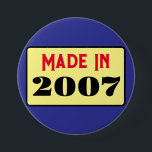 Retro style 18th birthday badge 2007<br><div class="desc">This is a really nice stylish design for a birthday pin badge.</div>