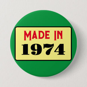 Retro style 50th birthday badge 1974