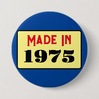 Retro style 50th birthday badge 1975