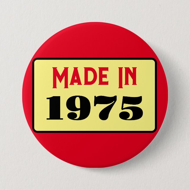 Retro style 50th birthday badge 1975 (Front)