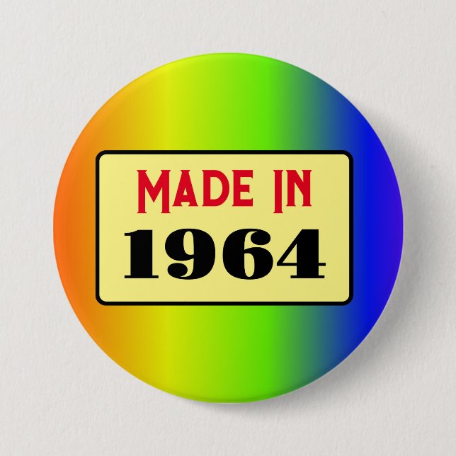 Retro style 60th birthday badge 1964 (Front)