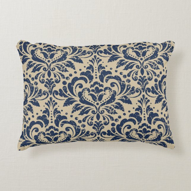 Retro Style: Abstract Floral Seamless Decorative Cushion (Front)