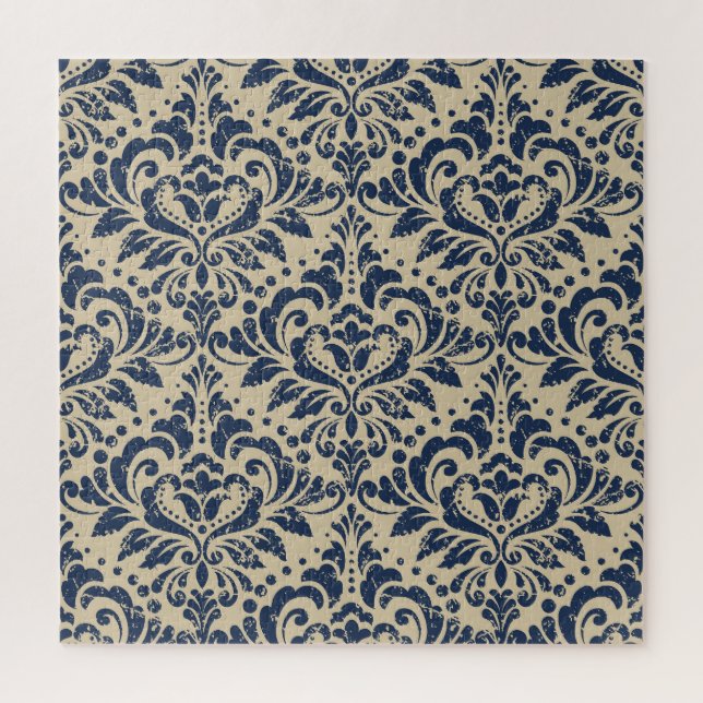 Retro Style: Abstract Floral Seamless Jigsaw Puzzle (Vertical)