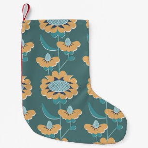 retro style abstract floral seamless pattern. flow small christmas stocking
