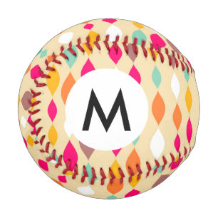 Retro style abstract pattern baseball