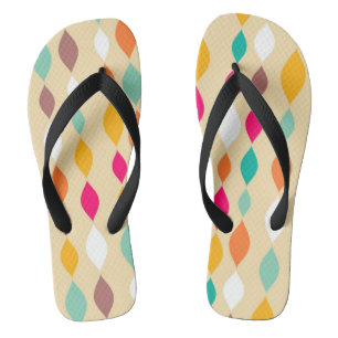 Retro style abstract pattern flip flops