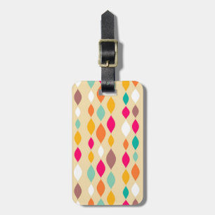 Retro style abstract pattern luggage tag