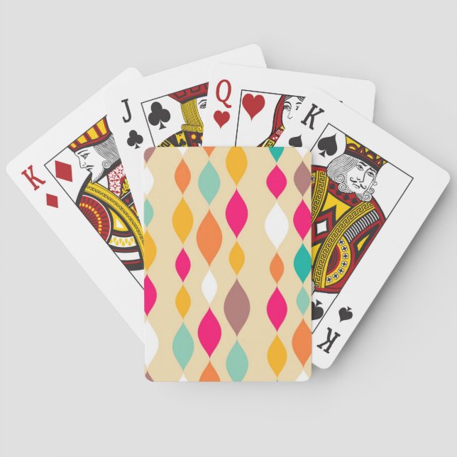 Retro style abstract pattern playing cards (Back)