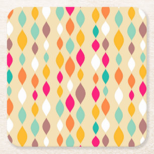 Retro style abstract pattern square paper coaster