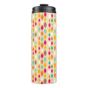 Retro style abstract pattern thermal tumbler