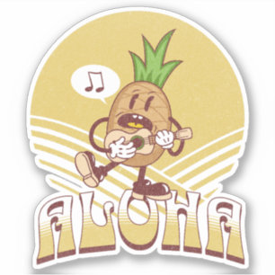 Retro style "Aloha" text design
