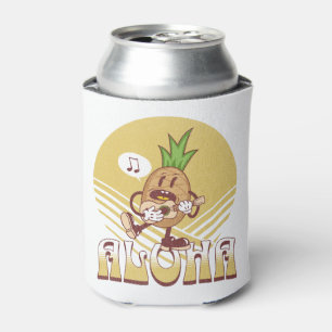 Retro style "Aloha" text design  Can Cooler