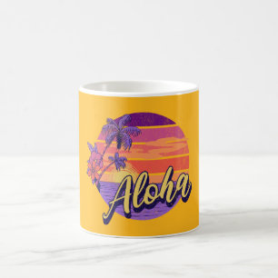 Retro style "Aloha" text design Coffee Mug