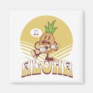 Retro style "Aloha" text design Magnet