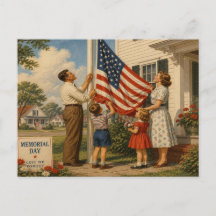 Retro-Style Americana Memorial Day Postcard