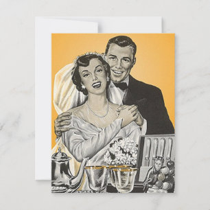 Retro Style Announcement Invitation Couples Shower