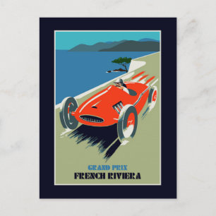 Retro style auto Grand Prix Rivièra Postcard
