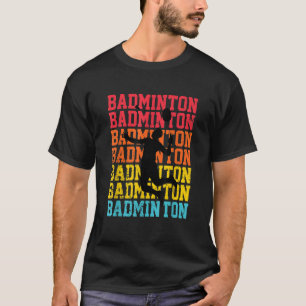 Retro Style Badminton Player Shuttlecock Birdie T-Shirt