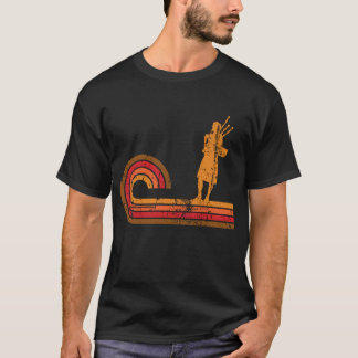 Retro Style Bagpipes Silhouette Music T-Shirt