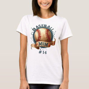 Retro Style Baseball Mom Personalized T-Shirt