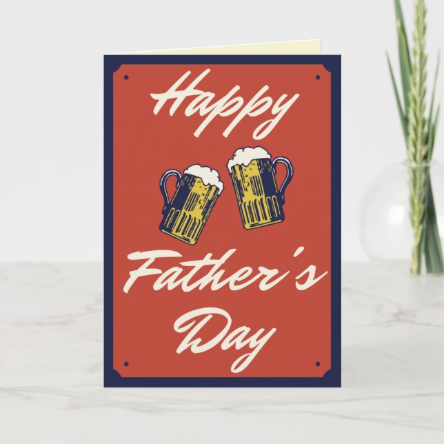 Retro Style Beers Happy Father's Day Card (Front)