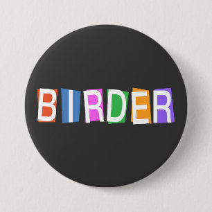 Retro-style Birder 7.5 Cm Round Badge