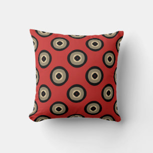 Retro Style - Black and Red Pattern Cushion