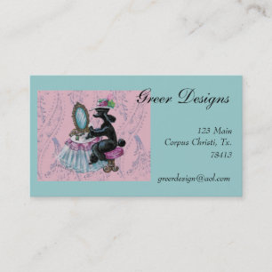 Retro Style Black Poodle Boudoir Business Cards
