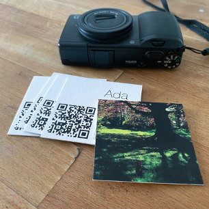 Retro Style Black Red Professional Square Business Card