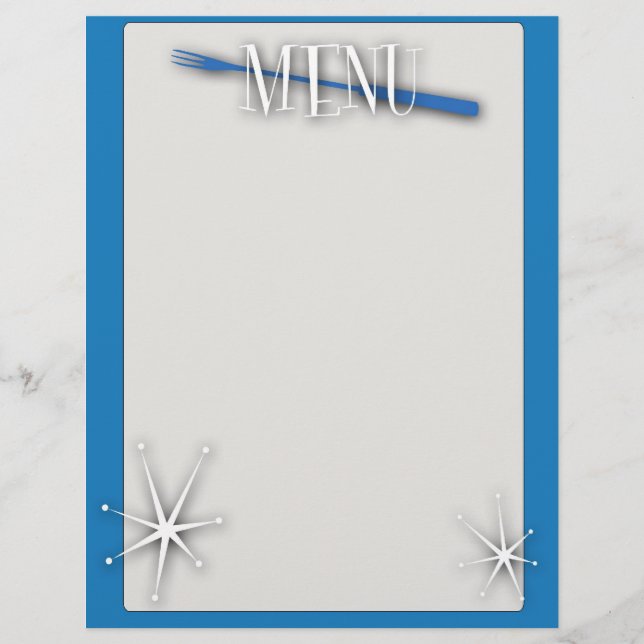 Retro style blank menu template (Front)