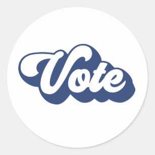 Retro Style blue Vote Sticker