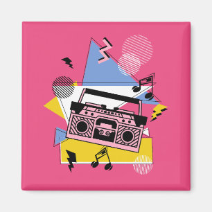 Retro style boombox design magnet