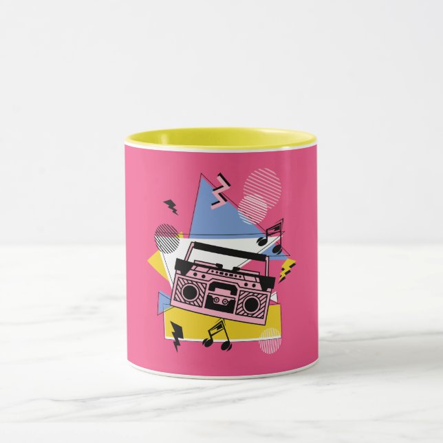 Retro style boombox design mug (Center)
