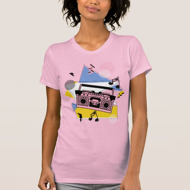 Retro style boombox design T-Shirt (Front)