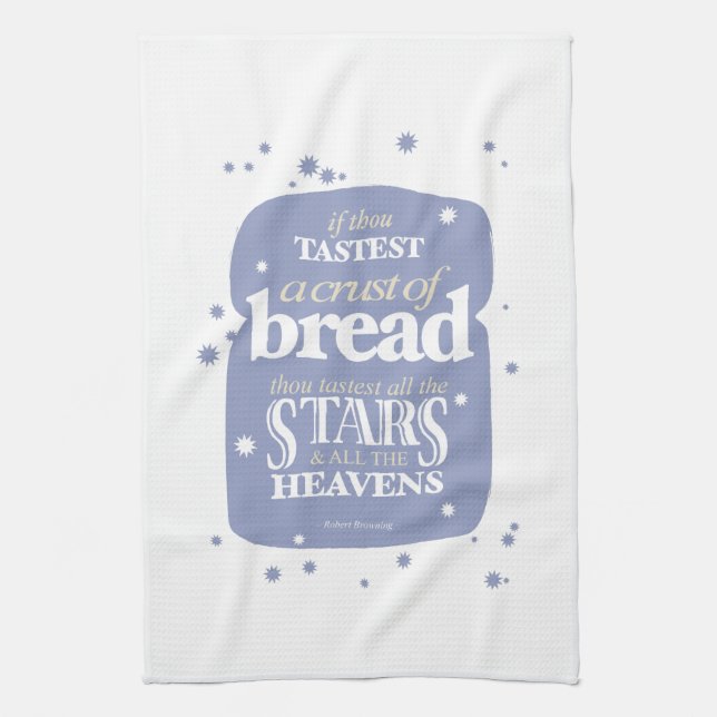 Retro-style bread quote tea towel (Vertical)