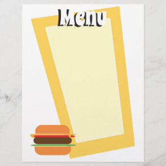 Retro style Burger themed blank menu