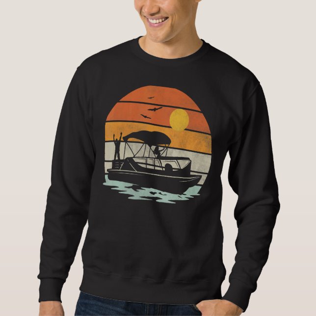 Retro Style   Captain   Boating Pontoon Captain   Sweatshirt (Front)