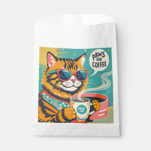 Retro-style cartoon cat wearing oversized sunglass favour bags