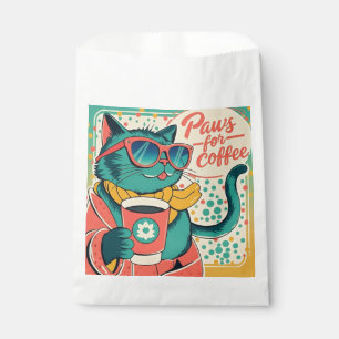 Retro-style cartoon cat wearing oversized sunglass favour bags