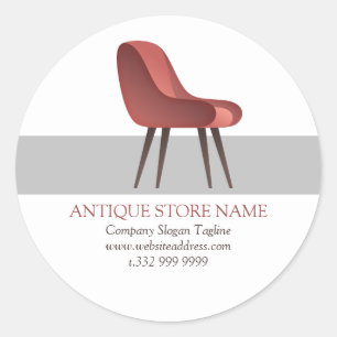 Retro style chair illustration classic round sticker