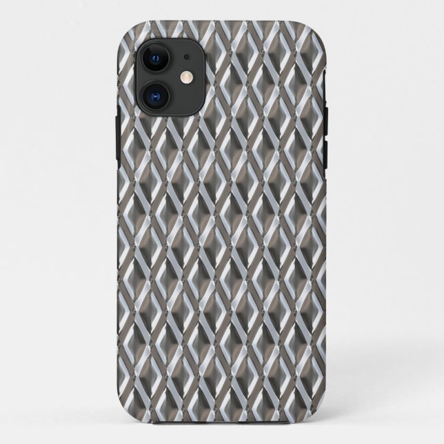 Retro Style Chequered Chrome Diamonds Print Case-Mate iPhone Case (Back)