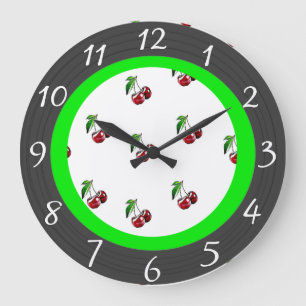 Retro Style Cherries Kitchen Clock