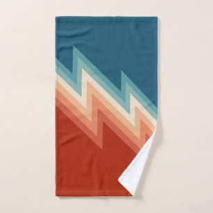 Retro style chevron pattern bath towel set