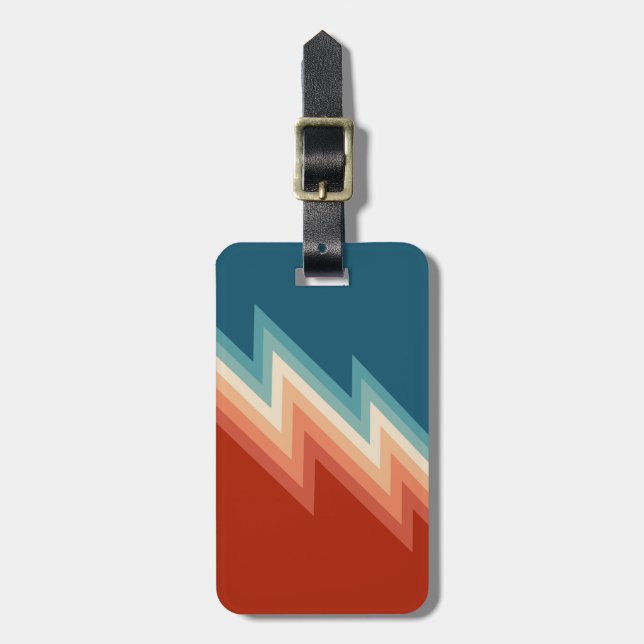 Retro style chevron pattern luggage tag (Front Vertical)