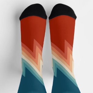 Retro style chevron pattern socks